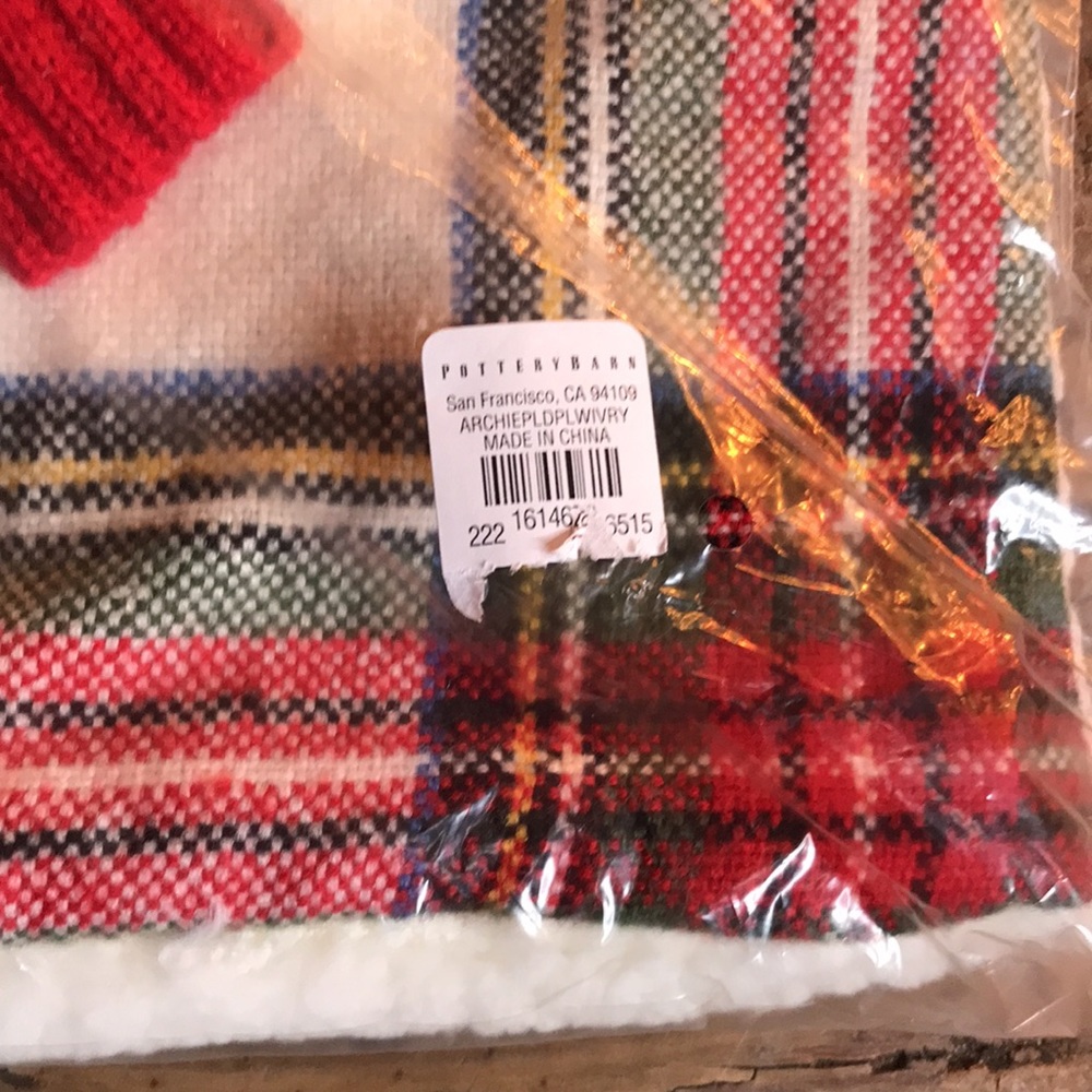 Pottery Barn Cute and Cuddly Archie The Snowman Applique Plaid Pillow Cover ☃️ - Picture 11 of 16